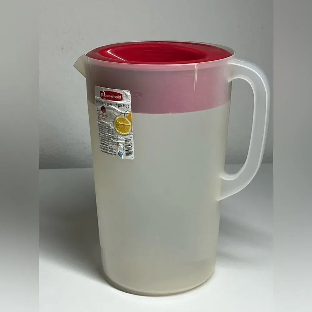 Rubbermaid 1 Gal. Simply Pour Plastic Pitcher With Multi-function Lid